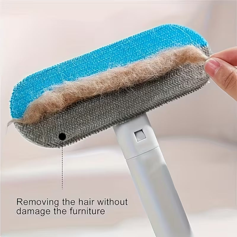 Dual Sided Pet Hair Floor Brush with Telescopic Handle