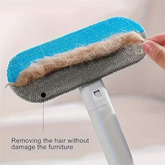 Dual Sided Pet Hair Floor Brush with Telescopic Handle