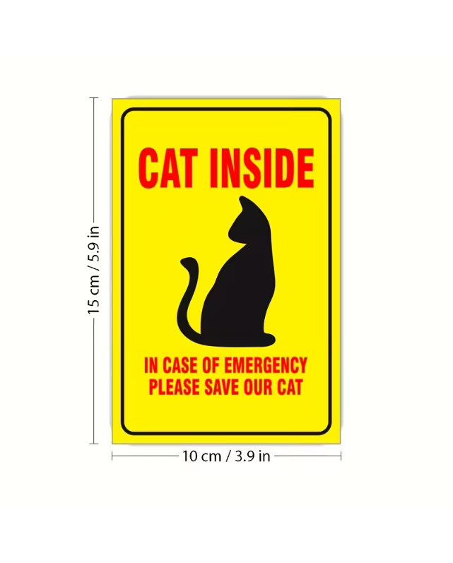 Cat Inside Emergency Warning Sticker