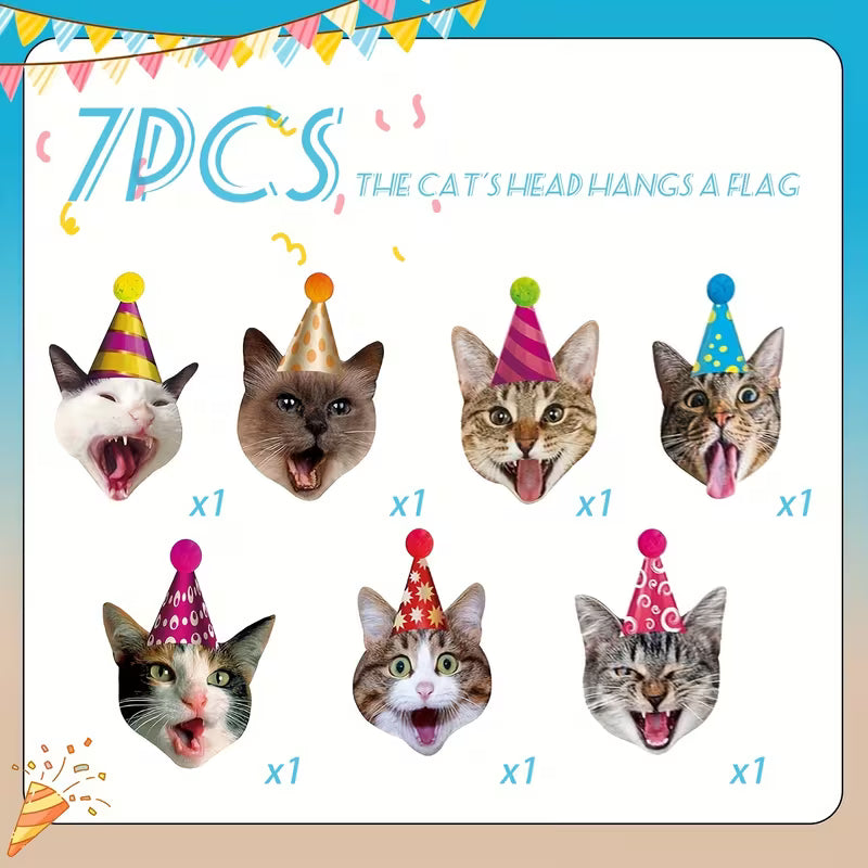 Chaotic Cat Party Banner Garland