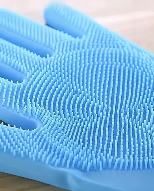 Long-Sleeve Silicone Pet Grooming & Bathing Gloves