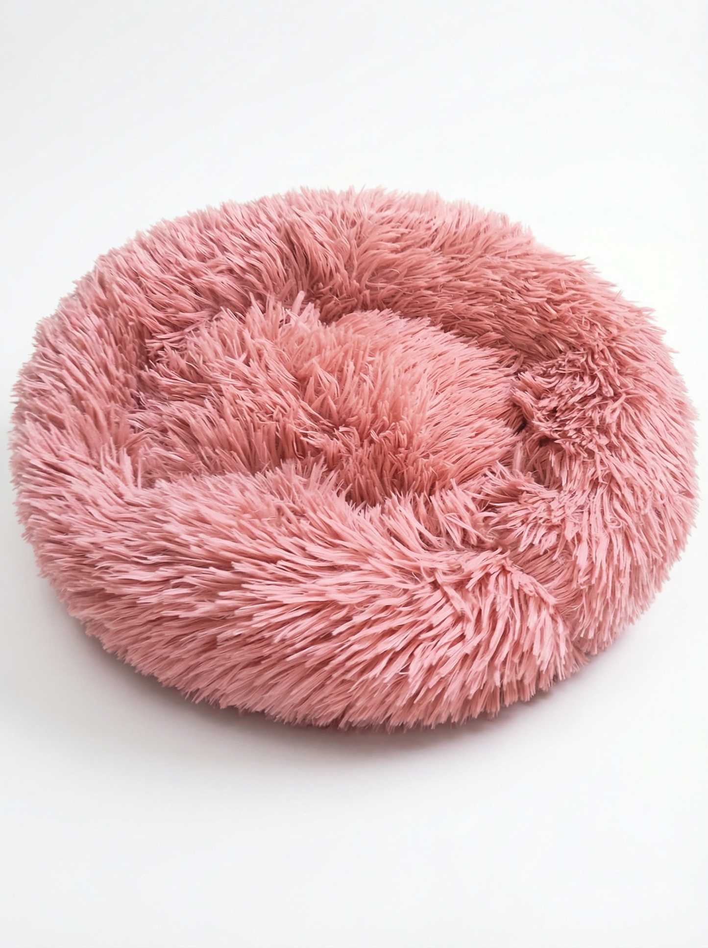 Shaggy Donut Pet Bed ā Dusty Rose