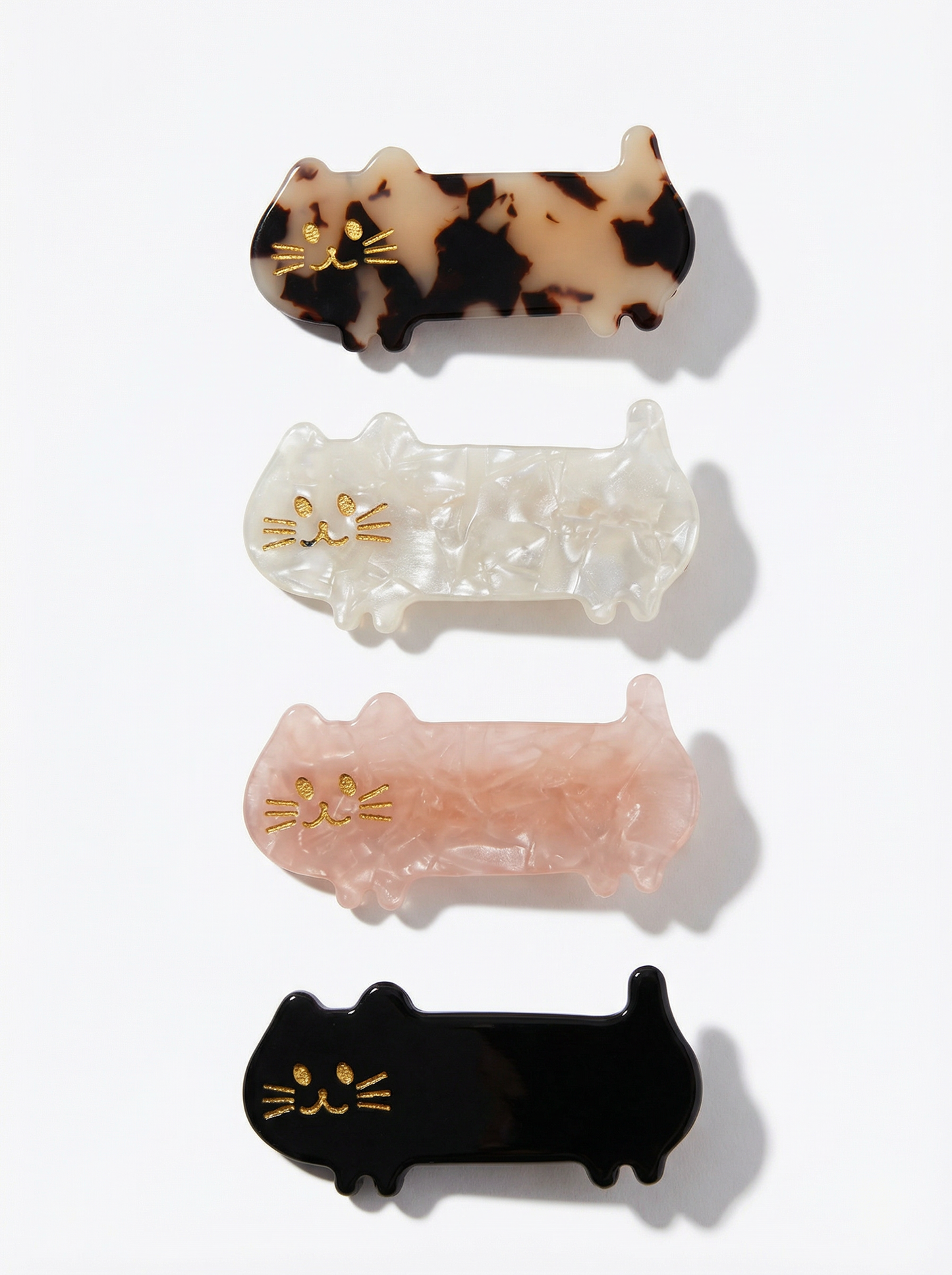 Cat Acrylic Hair Clips ā Set of 4