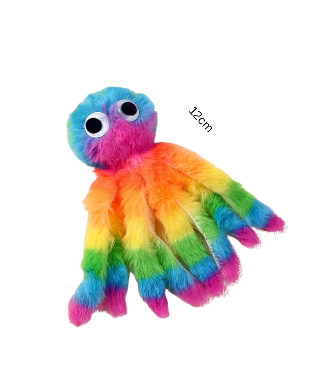 Rainbow Octopus Plush Cat Toy (12cm)