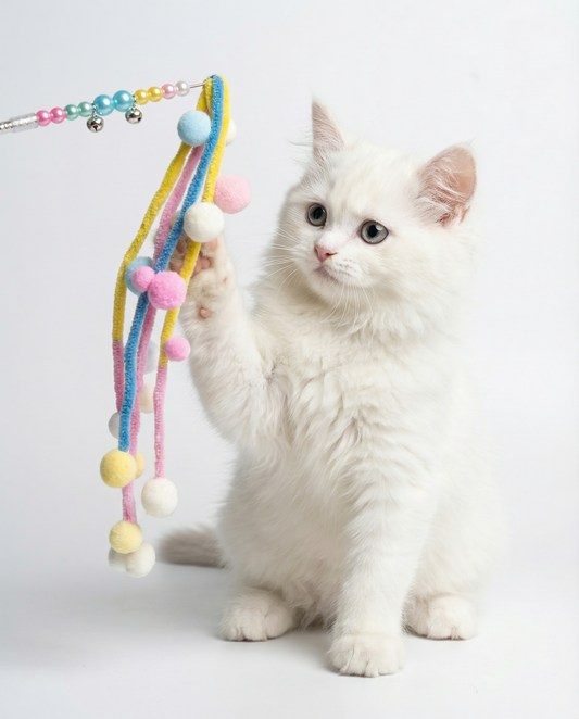 Pompom Party Cat Teaser Wand