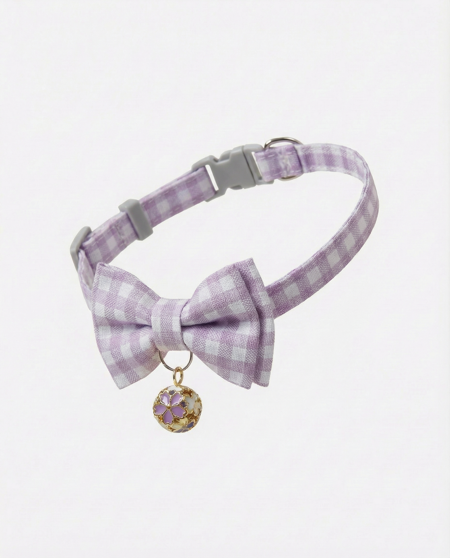 Gingham Bow Tie Cat Collar with Bell Charm