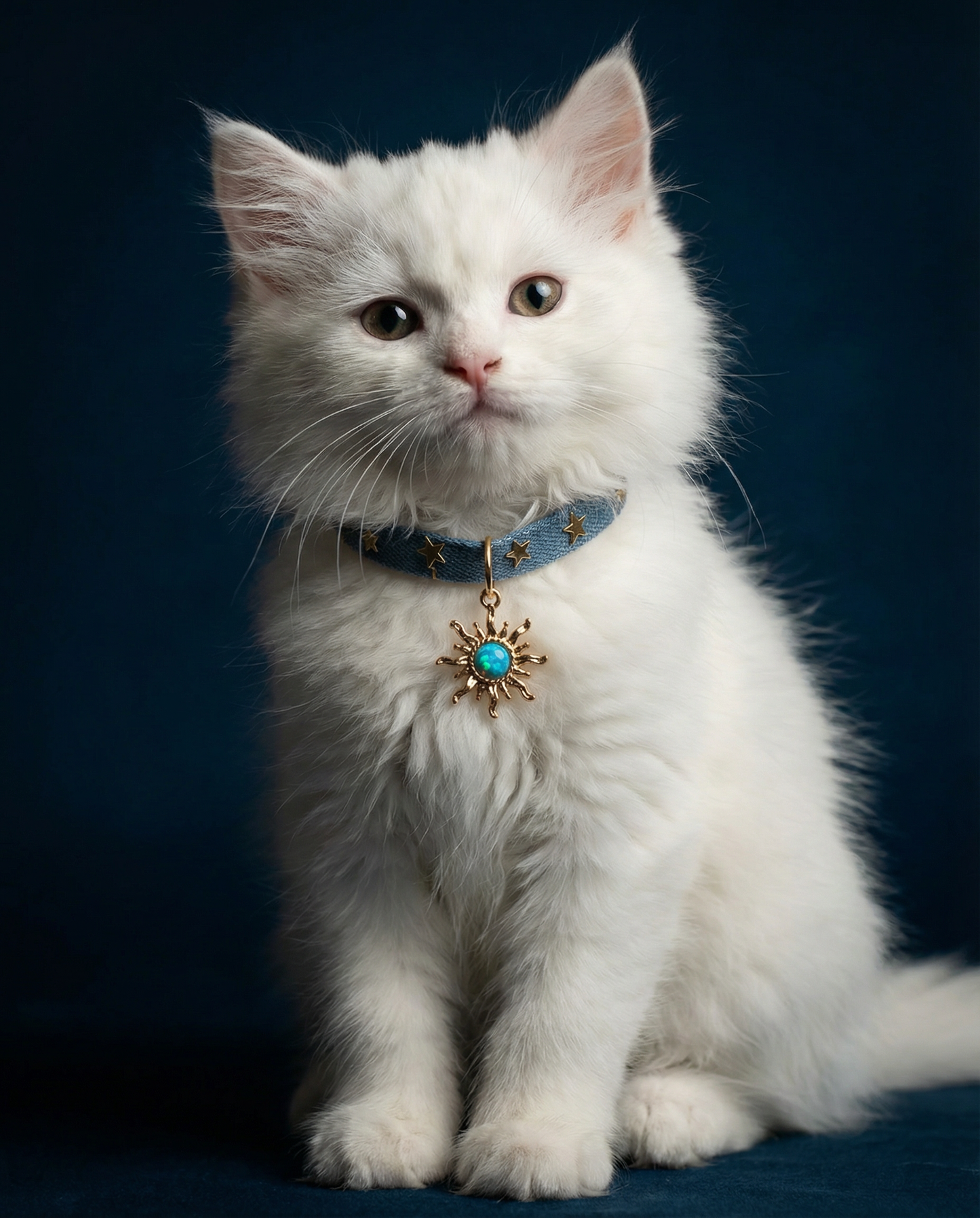 Celestial Star & Sun Charm Cat Collar