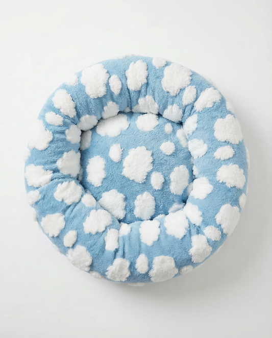 Cloud Dream Round Plush Cat Bed — Large