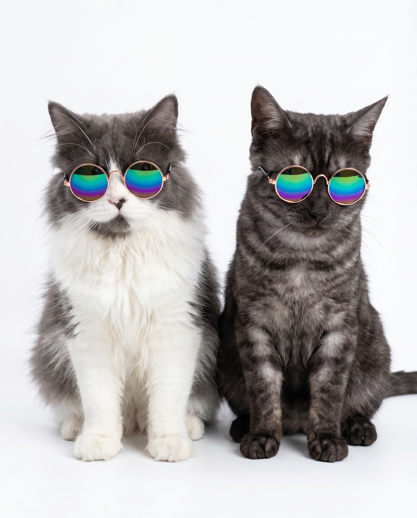 Round Rainbow Mirror Pet Sunglasses