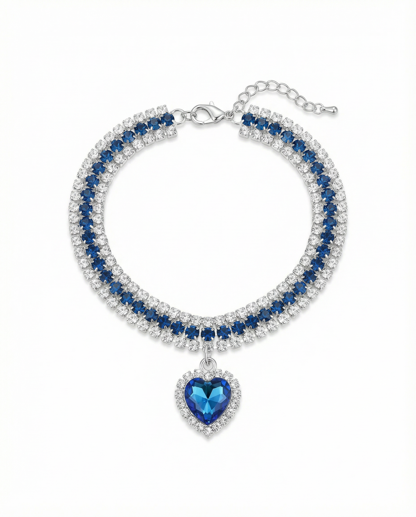Heart of the Ocean Crystal Cat Collar Necklace