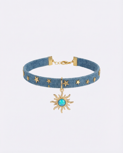 Celestial Star & Sun Charm Cat Collar