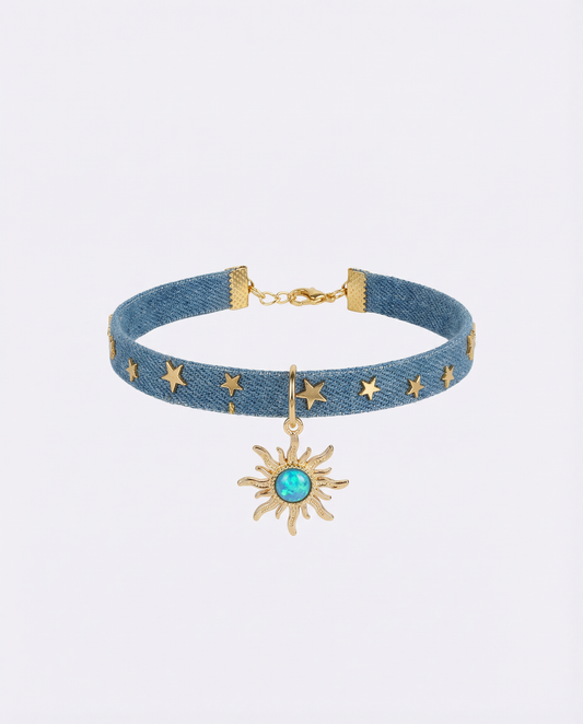 Celestial Star & Sun Charm Cat Collar