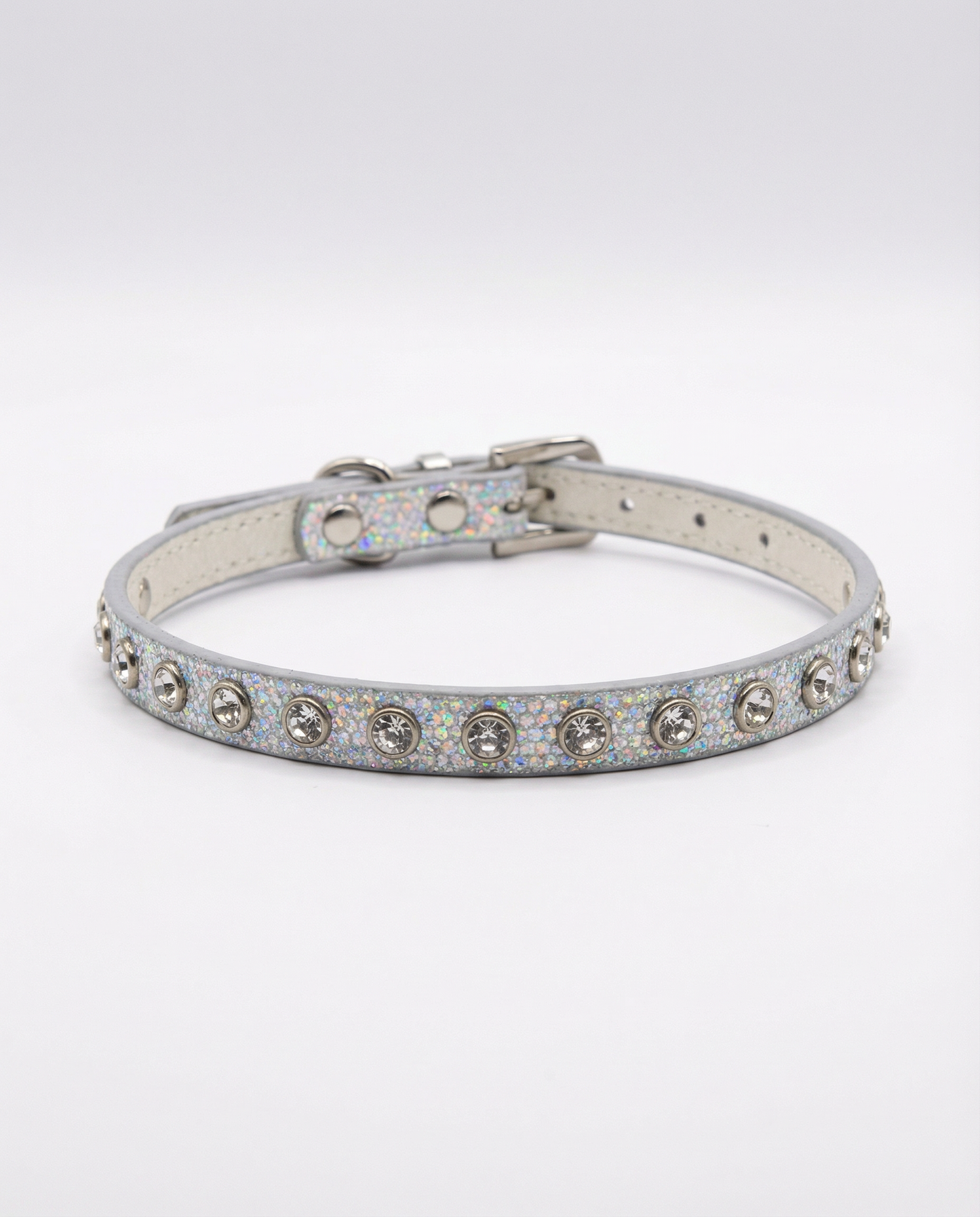 Crystal Diamanté Cat Collar — Holographic Glitter