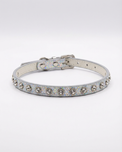 Crystal Diamanté Cat Collar — Holographic Glitter