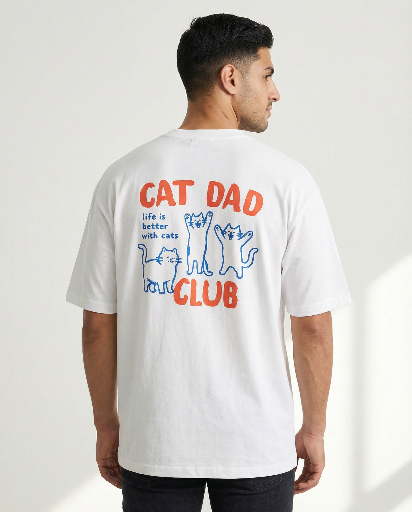 Cat Dad Club Tee — White