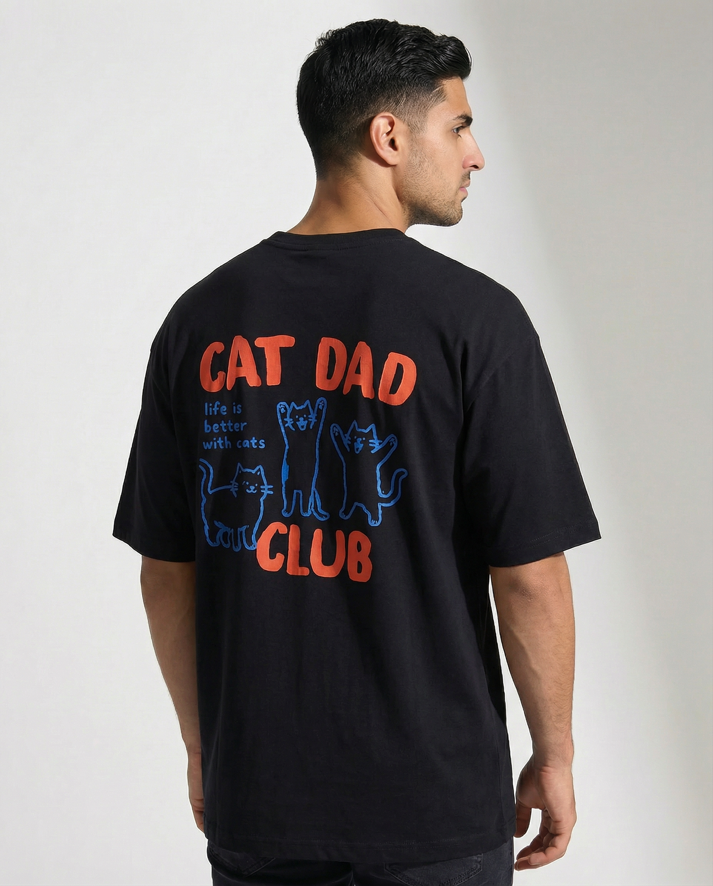 Cat Dad Club Tee — Black