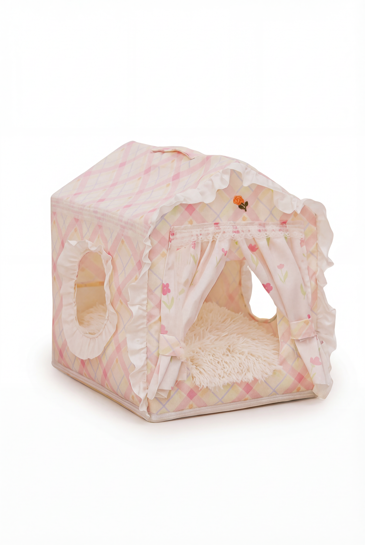 Princess Cat House Tent Bed — Floral Lace Edition