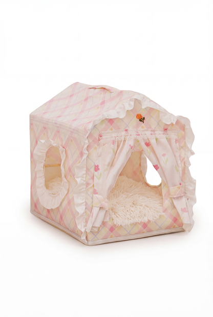 Princess Cat House Tent Bed — Floral Lace Edition