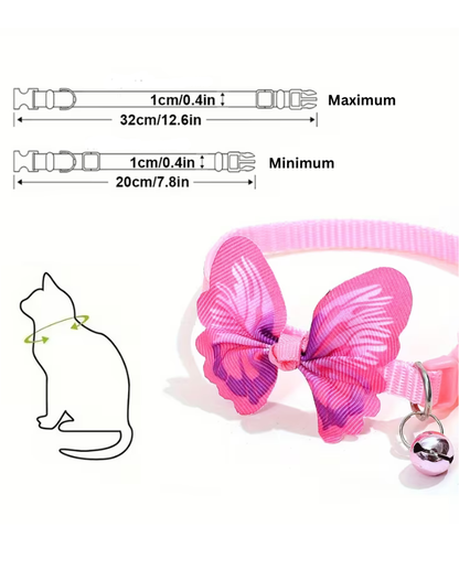 Butterfly Bow Cat Collar with Bell
