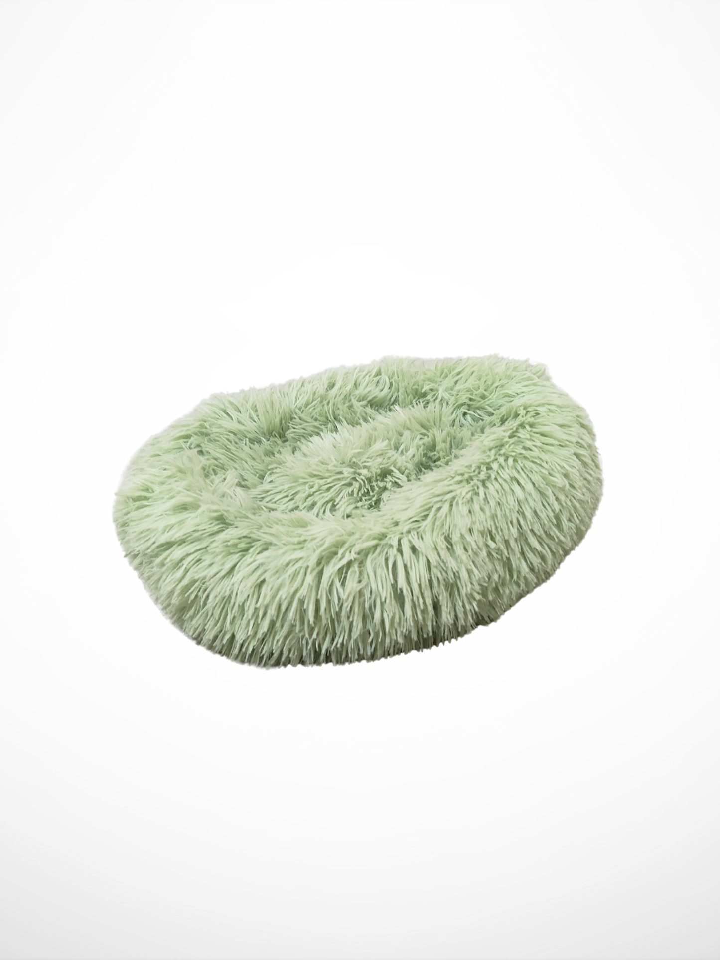 Shaggy Donut Cat Bed — Sage Green