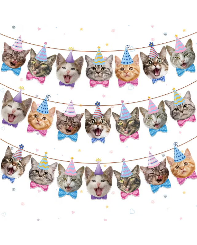 Cat Party Banner Garland