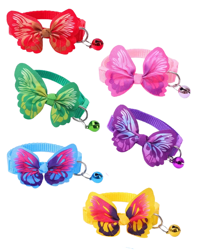 Butterfly Bow Cat Collar with Bell