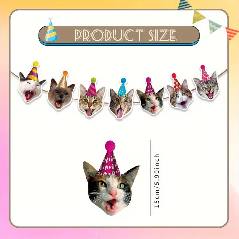 Chaotic Cat Party Banner Garland