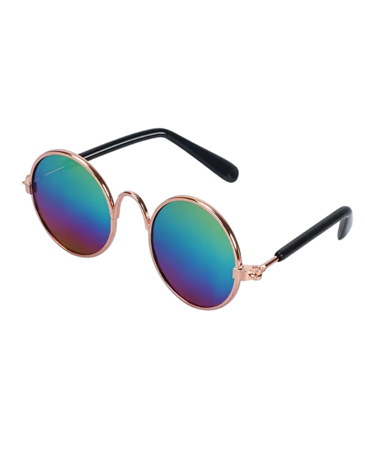 Round Rainbow Mirror Pet Sunglasses
