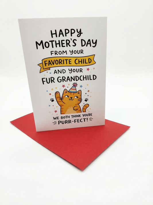 "From Your Fur Grandchild" Cat Mother's Day Card