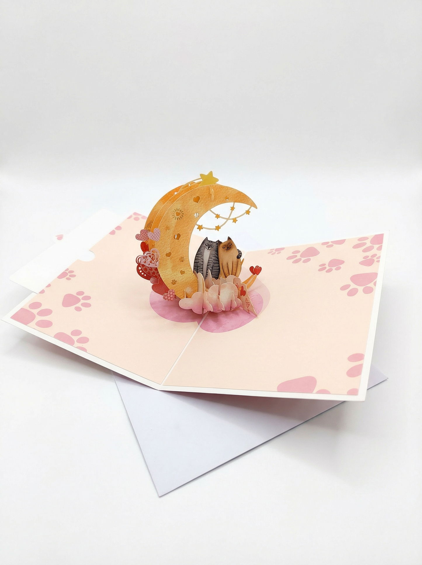 Cats on the Moon 3D Pop-Up Love Card