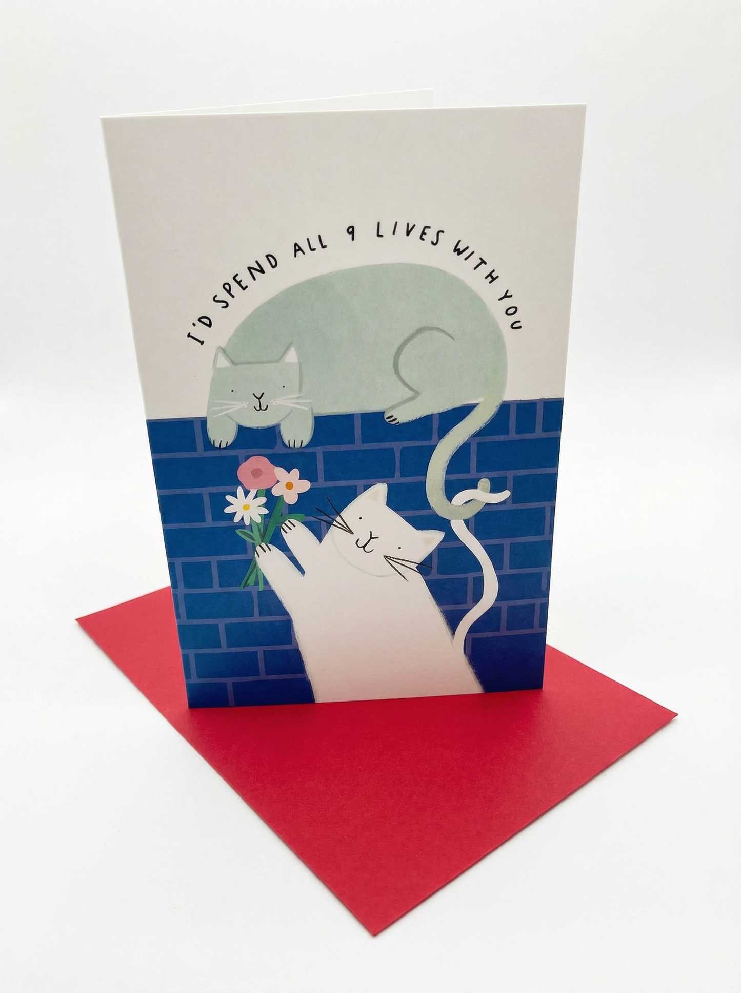 "I'd Spend All 9 Lives With You" Cat Love Card