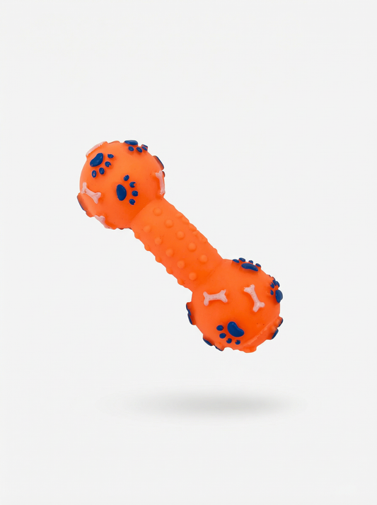 Squeaky Rubber Dumbbell Dog Chew Toy — Paw & Bone Design