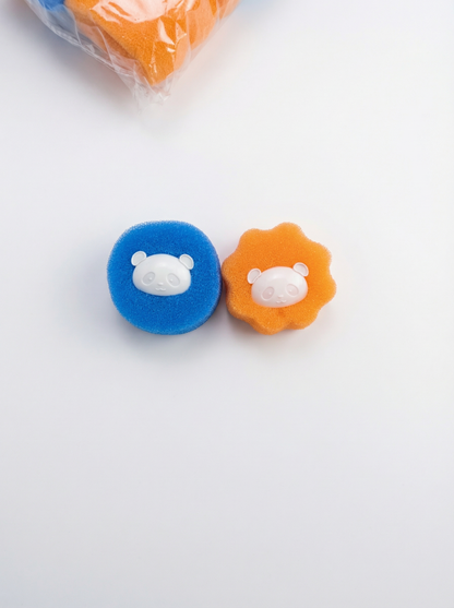 Panda Face Laundry Hair Collector Sponges — Pack of 21